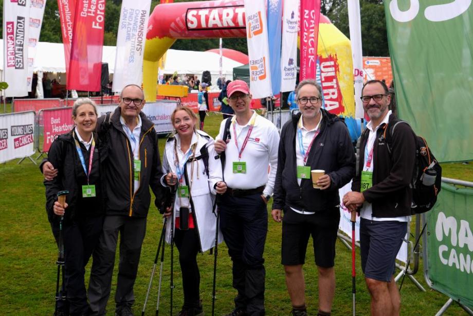 Tim Passingham (2nd R) with the Cambridge MC team fundraising @Ultrachallenge