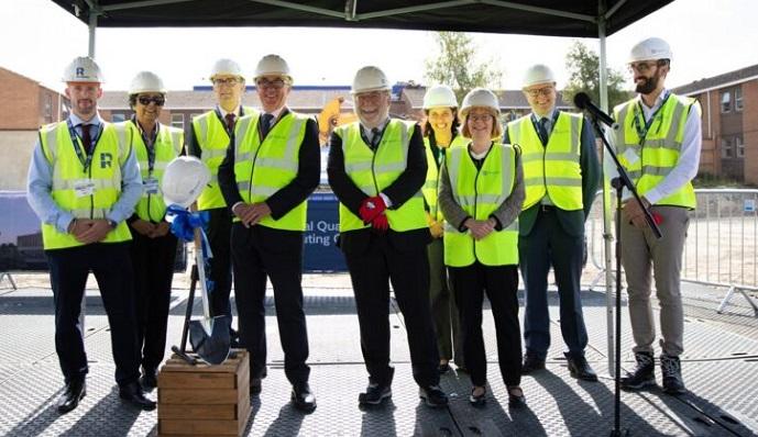Professor Sir Peter Knight leads the breaking-ground ceremony at the NQCC. Credit: NQCC