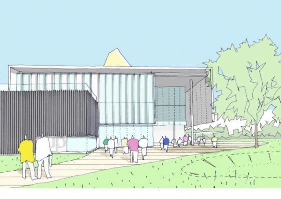 artist's impression of new university building in Peterborough