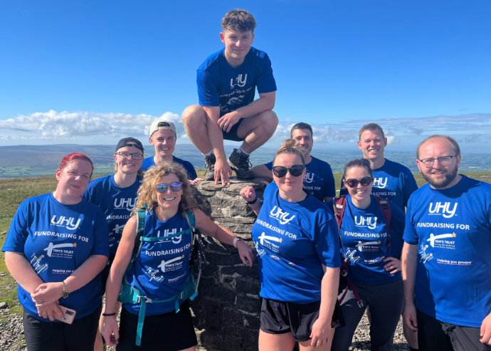 UHY Hacker Young team on one of three peaks for Tom's Trust