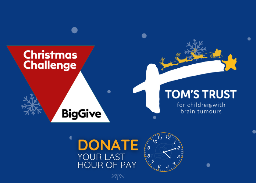 Tom's Trust Christmas logo alongside the Big Give logo