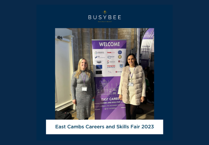 Laura and Fausta from Busy Bee at Ely Careers Fair