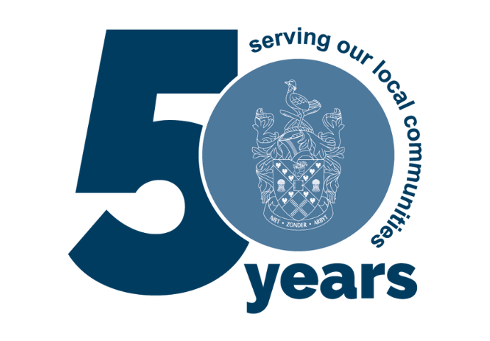 south cambs district council 50 year's logo 