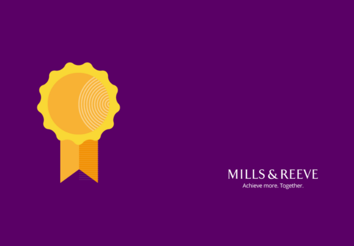 Purple background and gold rosette
