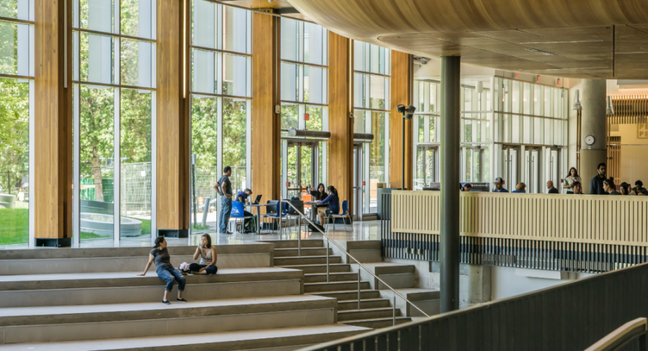 Students sitting around at university