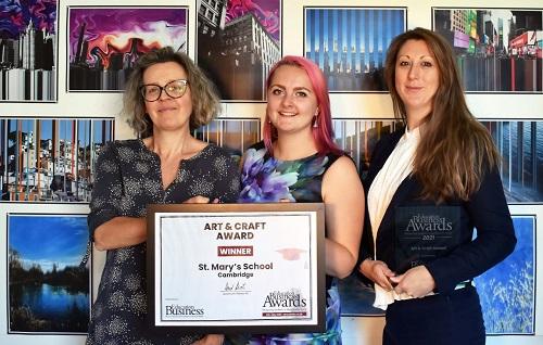 eft to right - Emily O'Hare (Art Technician at St Mary's School), Emily Dutton (Art and Photography Teacher at St Mary's School) and Su Conroy (Head of Art at St Mary's School).