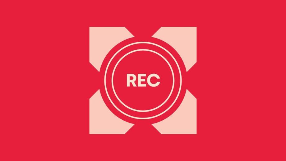 A red 'record' symbol