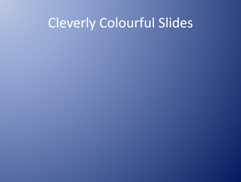 Slide with pleasing and trustworthy blue background