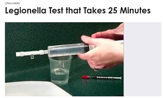 water sample being tested for legionella_results in 25 minutes