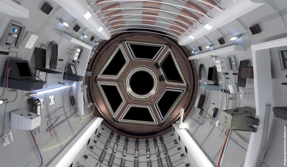 Inside a space craft