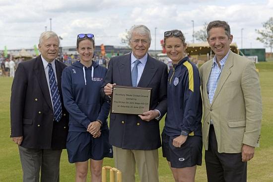 The Rt Hon Sir John Major KG CH officially opened the new cricket pitch, alongside former England cricket stars Charlotte Edwards and Lydia Greenway.