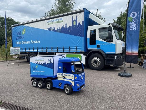 The Welch’s fully electric HGV and a children’s size imitation lorry