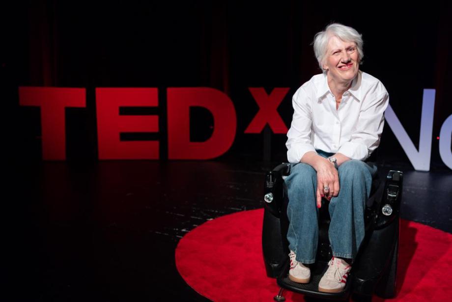 Sarah Stones on the TEDx Northwich stage