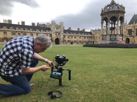Filming at Trinity College, Cambridge
