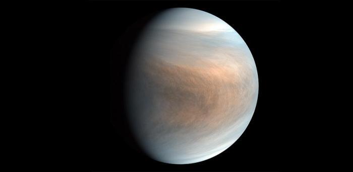  Synthesized false colour image of Venus  Credit: JAXA / ISAS / Akatsuki Project Team