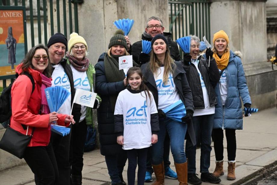 Volunteers joining the ACT cheer squad at the TTP Cambridge Half Marathon