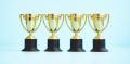Four winners trophies