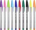 a row of multi coloured BIC pens