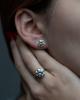 Sale includes  a pair of diamond solitaire ear studs and an impressive diamond solitaire ring