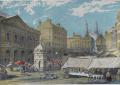Market Square 1840 before fire credit Cambridgeshire Collections