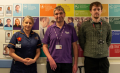  Diana Day, consultant nurse on the stroke unit is pictured with former stroke patient Nigel Poulter and Leo Phillips, data clerk who helped compile figures for the stroke audit.